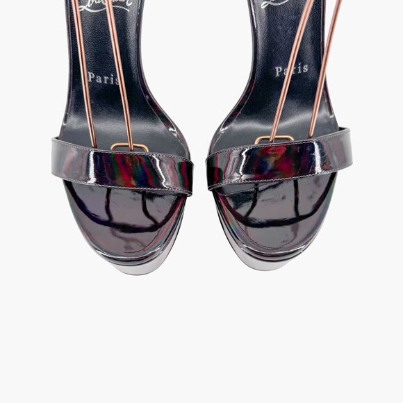 Christian Louboutin Loubi Queen Alta Platform Sandals Size 38.5 US 8.5 Black - Picture 3 of 14